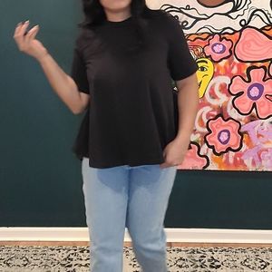 Black baby doll tshirt with sheer back